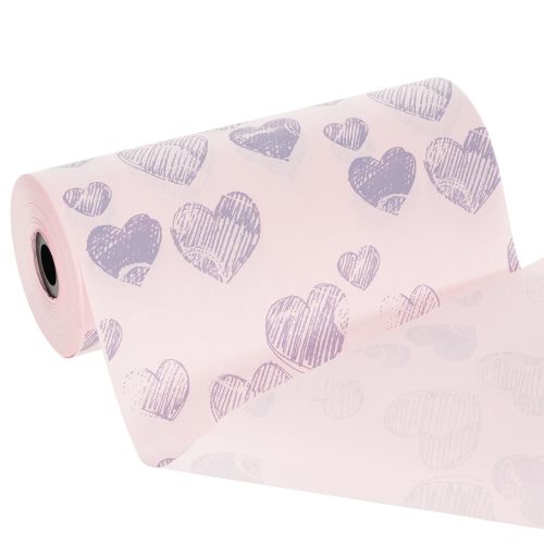 Itens Papel de embrulho floral com motivos de coração para criações decorativas com flores, 25 cm x 25 m
