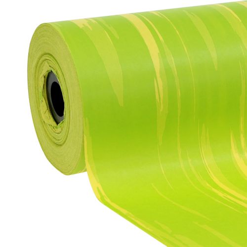 Floristik24 Punho de papel listrado maio verde, amarelo 25cm 100m