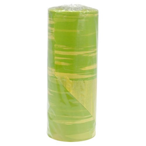 Floristik24 Punho de papel listrado maio verde, amarelo 25cm 100m