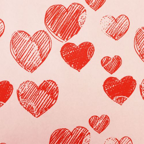 Itens Cuff papel lenço de papel corações rosa 25cm 100m
