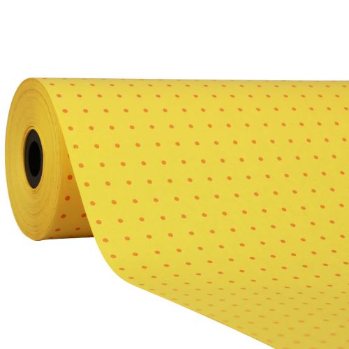 Floristik24 Cuff papel lenço de papel pontos amarelos 25cm 100m