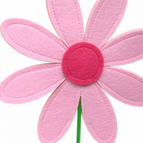 Floristik24 Flor gigante de feltro verde, rosa, rosa Ø40cm H93cm decoração de vitrine