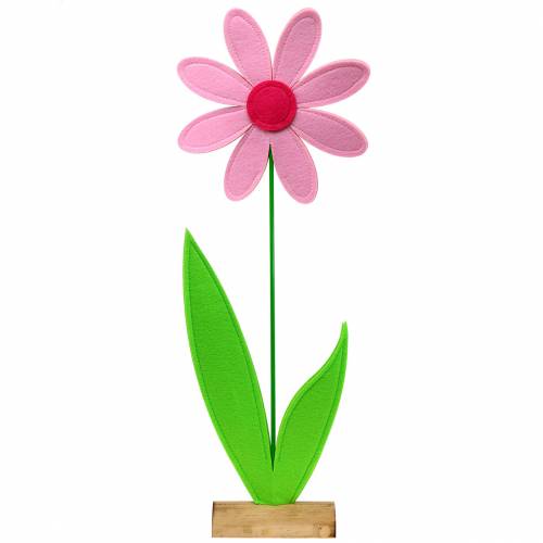 Floristik24 Flor gigante de feltro verde, rosa, rosa Ø40cm H93cm decoração de vitrine