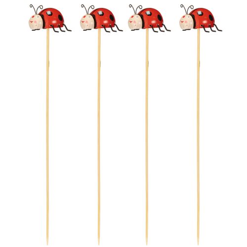 Itens Estacas de jardim em formato de joaninha, decoração para primavera e verão, enfeite de flores, 31 cm, 4 peças