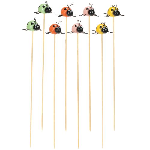 Itens Conjunto de 16 figuras decorativas de joaninhas para vasos e arranjos florais de primavera, 32 cm de altura.