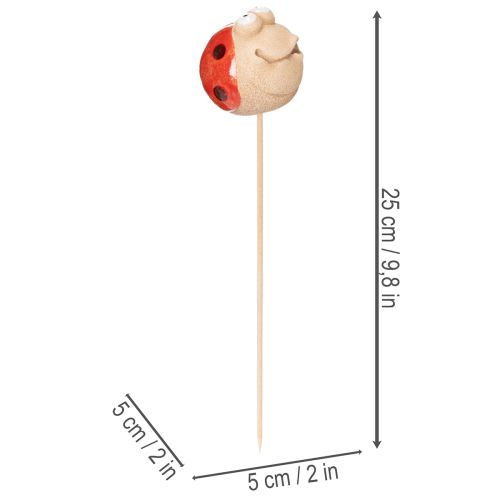 Itens Estacas de jardim em formato de joaninha, enfeite decorativo para jardim, 25 cm, 4 peças