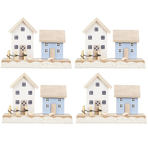 Itens Decoração marítima Casa de praia Conchas Azul natural H12cm 4 peças