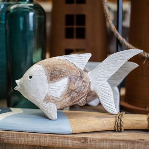 Floristik24 Decoração marítima peixe madeira peixe shabby chic 17×8cm