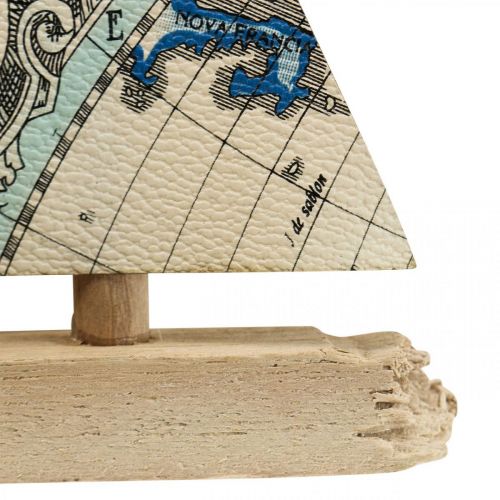Floristik24 Decoração marítima para veleiro de madeira para deco cabide pequeno H12cm 3pcs