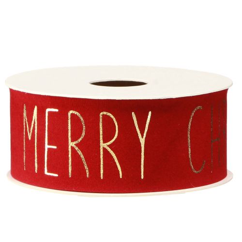 Itens Fita decorativa de Feliz Natal ouro vermelho W40mm L5m