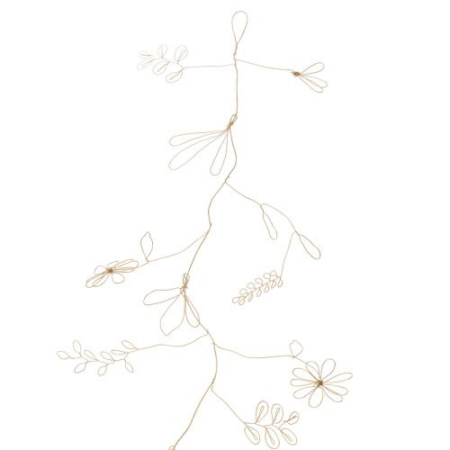 Itens Guirlanda de flores de metal, arame para coroa de flores, decoração de verão, decoração de parede, dourada, 110 cm