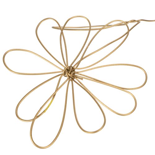 Itens Guirlanda de flores de metal, arame para coroa de flores, decoração de verão, decoração de parede, dourada, 110 cm