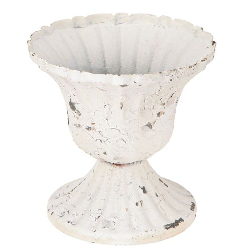 Copo Decorativo Metal Pequeno Shabby Chic Branco Ø8.5cm H8cm 2pcs