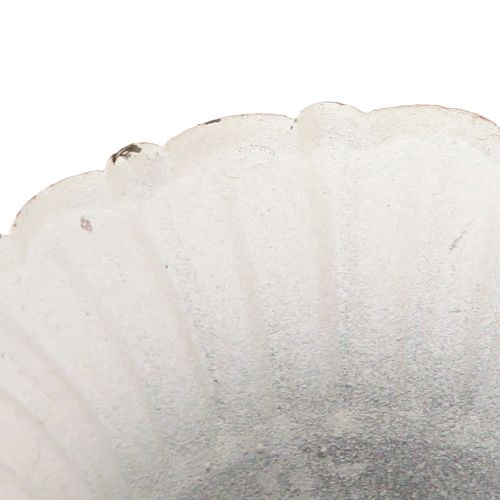 Floristik24 Copo Decorativo Metal Pequeno Shabby Chic Branco Ø8.5cm H8cm 2pcs