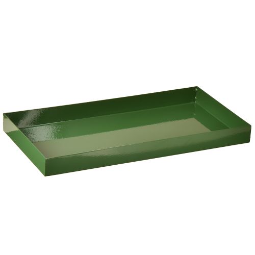Bandeja decorativa de metal bandeja retangular de metal verde 30×15cm
