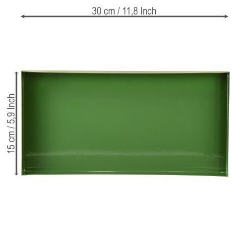 Itens Bandeja decorativa de metal bandeja retangular de metal verde 30×15cm
