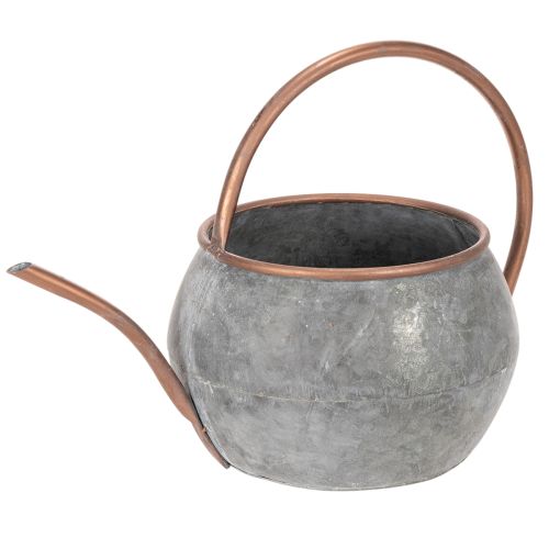 Regador decorativo de metal, estilo campestre vintage, decoração de jardim, para plantio, cobre prateado, C41cm Ø26cm A30cm comprar | Floristik24.pt