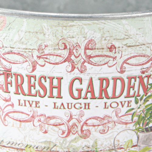 Itens Vaso de metal para plantas Fresh Garden Colorido Vintage H18cm