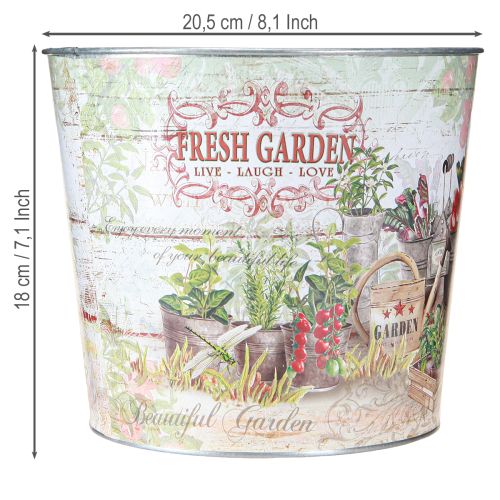 Itens Vaso de metal para plantas Fresh Garden Colorido Vintage H18cm