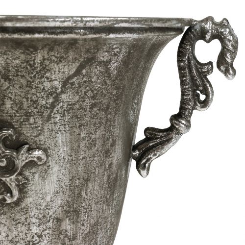 Floristik24 Copo feito de metal prata antigo Ø20,0cm Alt.30cm