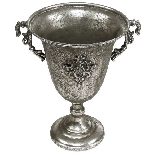Floristik24 Copo feito de metal prata antigo Ø20,0cm Alt.30cm