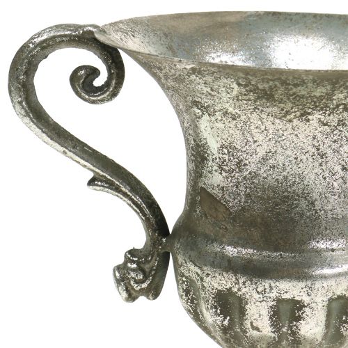 Floristik24 Xícara de metal, aspecto antigo, prata Ø12,5cm Alt.16,5cm