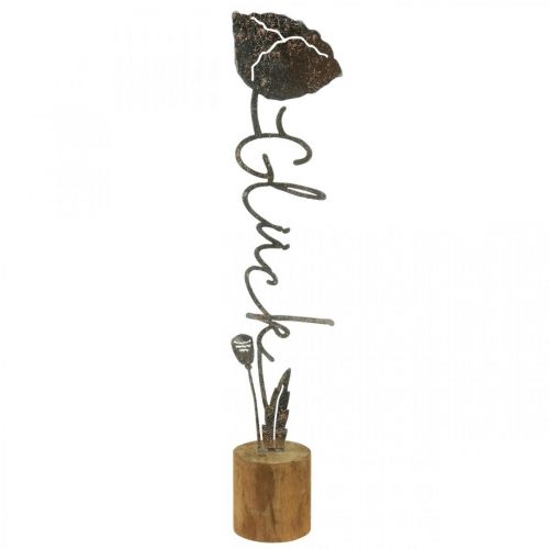 Floristik24 Suporte de flor em metal decorativo com letras "Felicidade" Alt. 40cm