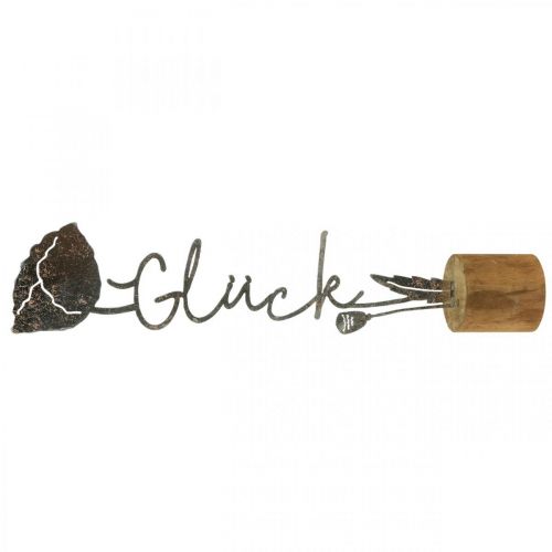 Floristik24 Suporte de flor em metal decorativo com letras "Felicidade" Alt. 40cm