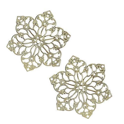 Flor de metal com ornamento Ø5,5cm ouro 24 unidades | Floristik24.pt