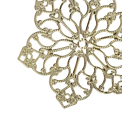Flor de metal com ornamento Ø5,5cm ouro 24 unidades | Floristik24.pt
