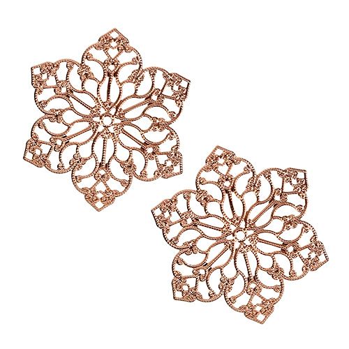 Floristik24 Flor de metal com ornamento Ø5,5 cm cobre 24 unidades
