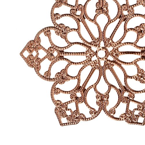 Floristik24 Flor de metal com ornamento Ø5,5 cm cobre 24 unidades