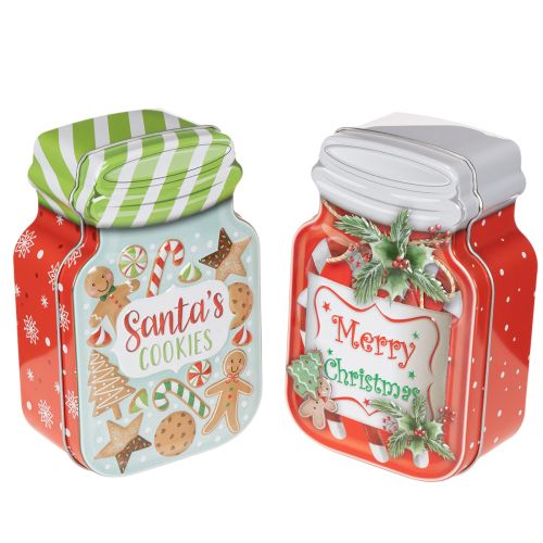 Lata de metal para biscoitos com motivo natalino, 15 cm, 2 unidades. comprar | Floristik24.pt