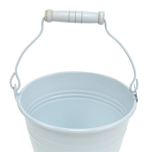 Floristik24 Balde de metal branco Ø12cm Alt.10cm 8 unidades