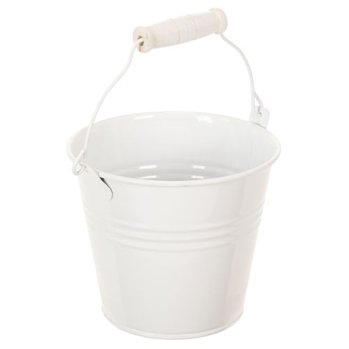 Itens Baldes de metal, brancos, Ø12cm, A10cm, 8 peças