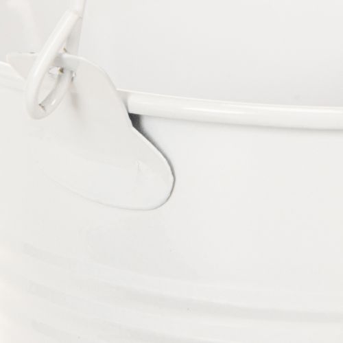 Itens Baldes de metal, brancos, Ø12cm, A10cm, 8 peças