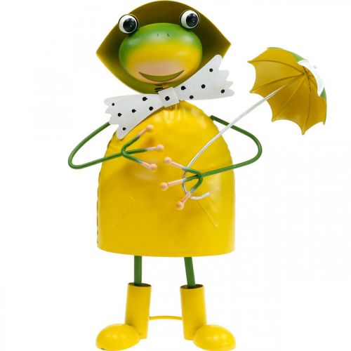 Floristik24 Figura decorativa de sapo decoração de jardim sapo de chuva metal H35cm