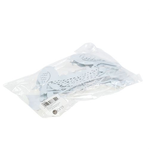 Floristik24 Ninho de pássaro pendurado em metal com corações brancos 18 cm 3 unidades