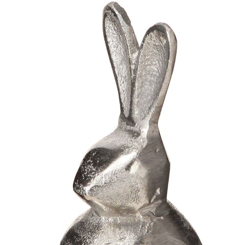 Itens Coelho decorativo prateado – Figura moderna de Páscoa feita de metal para decoração elegante de primavera 11cm 3 peças