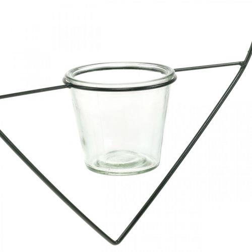 Floristik24 Suporte de luz de chá de metal de 38 cm de coração de lanterna para pendurar com vidro