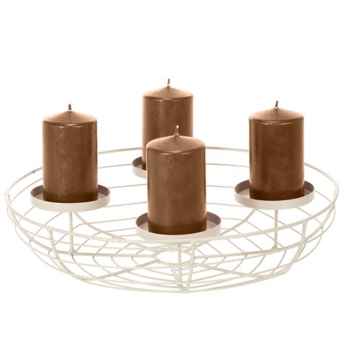 Castiçal redondo em formato de coroa do Advento para quatro velas ou velas pequenas, 35 cm | Floristik24.pt
