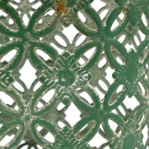 Floristik24 Cesto oval de metal com pega 25cm x 16,5cm A21cm Verde