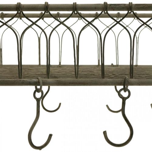 Floristik24 Cesto quadrado de metal com gancho para pendurar decoração metal 50x30,5x12,5cm