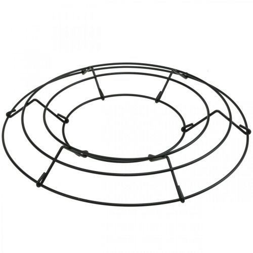 Guirlanda de metal preta decoração de mesa grinalda de arame Ø30cm H3.5cm