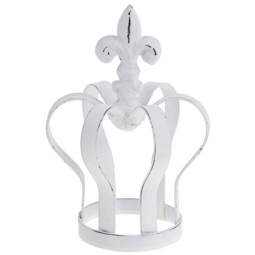 Floristik24 Coroa de metal branco Ø9,5cm H13cm