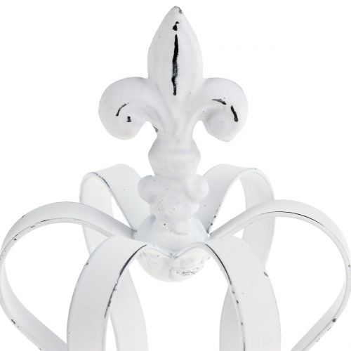Floristik24 Coroa de metal branco Ø9,5cm H13cm