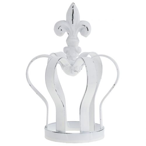 Floristik24 Coroa de metal branco Ø9,5cm H13cm