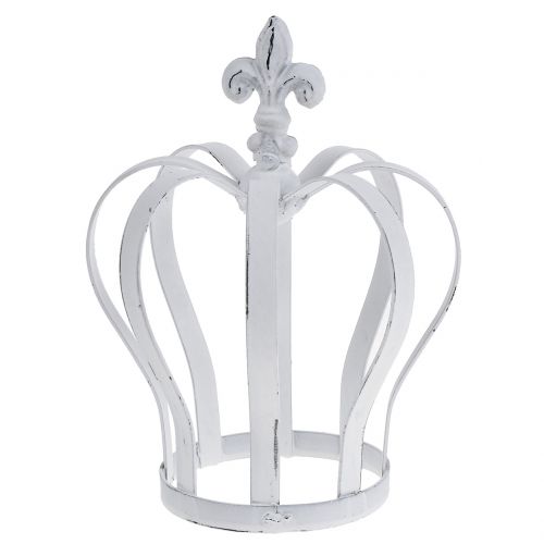 Floristik24 Coroa de metal branca Ø13cm Alt.17,5cm