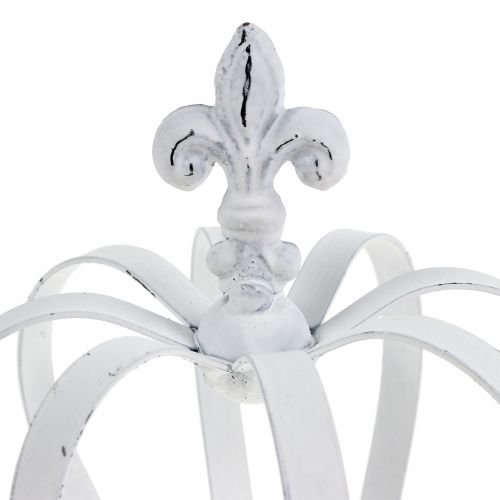 Floristik24 Coroa de metal branca Ø13cm Alt.17,5cm