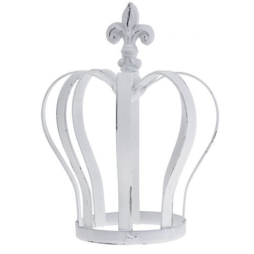 Floristik24 Coroa de metal branca Ø13cm Alt.17,5cm